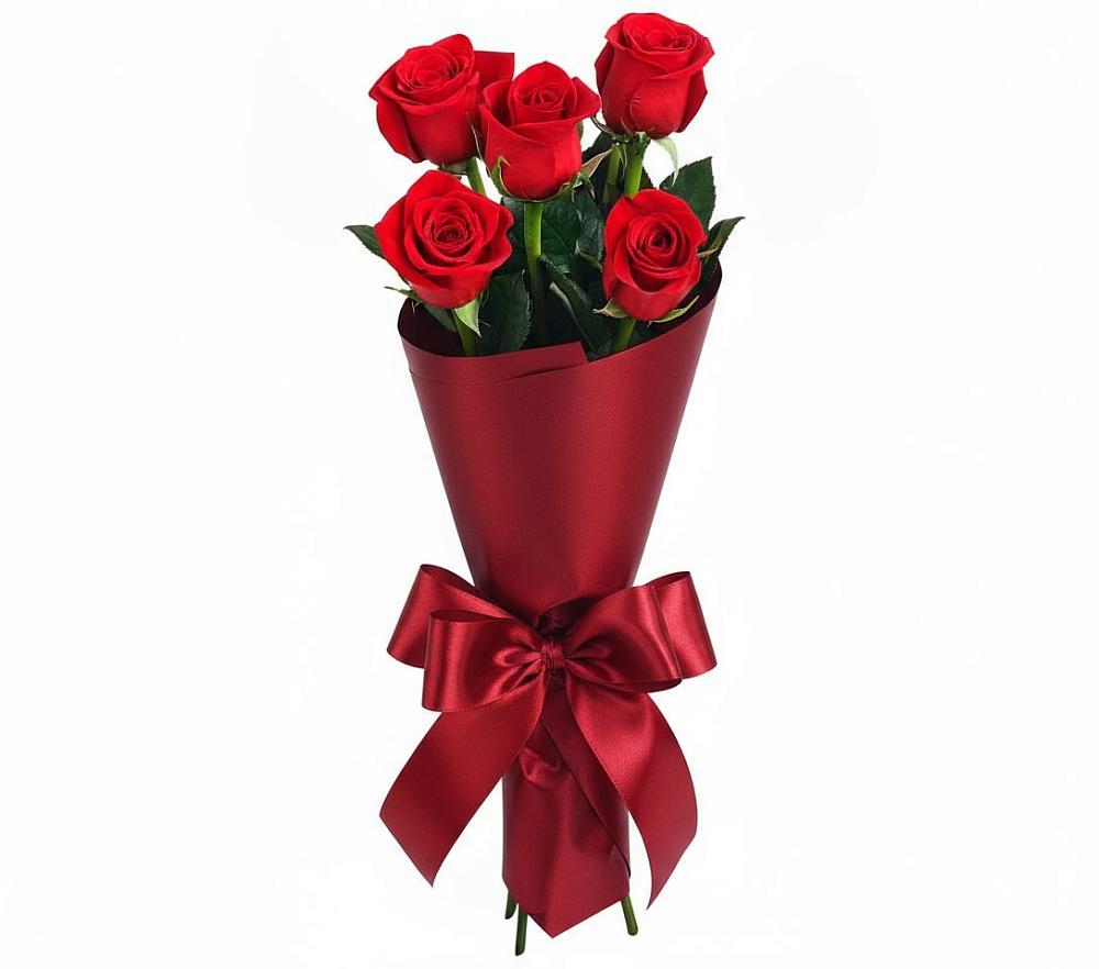 Букет 5 Красных роз Эдлесс Лав в Сольцах