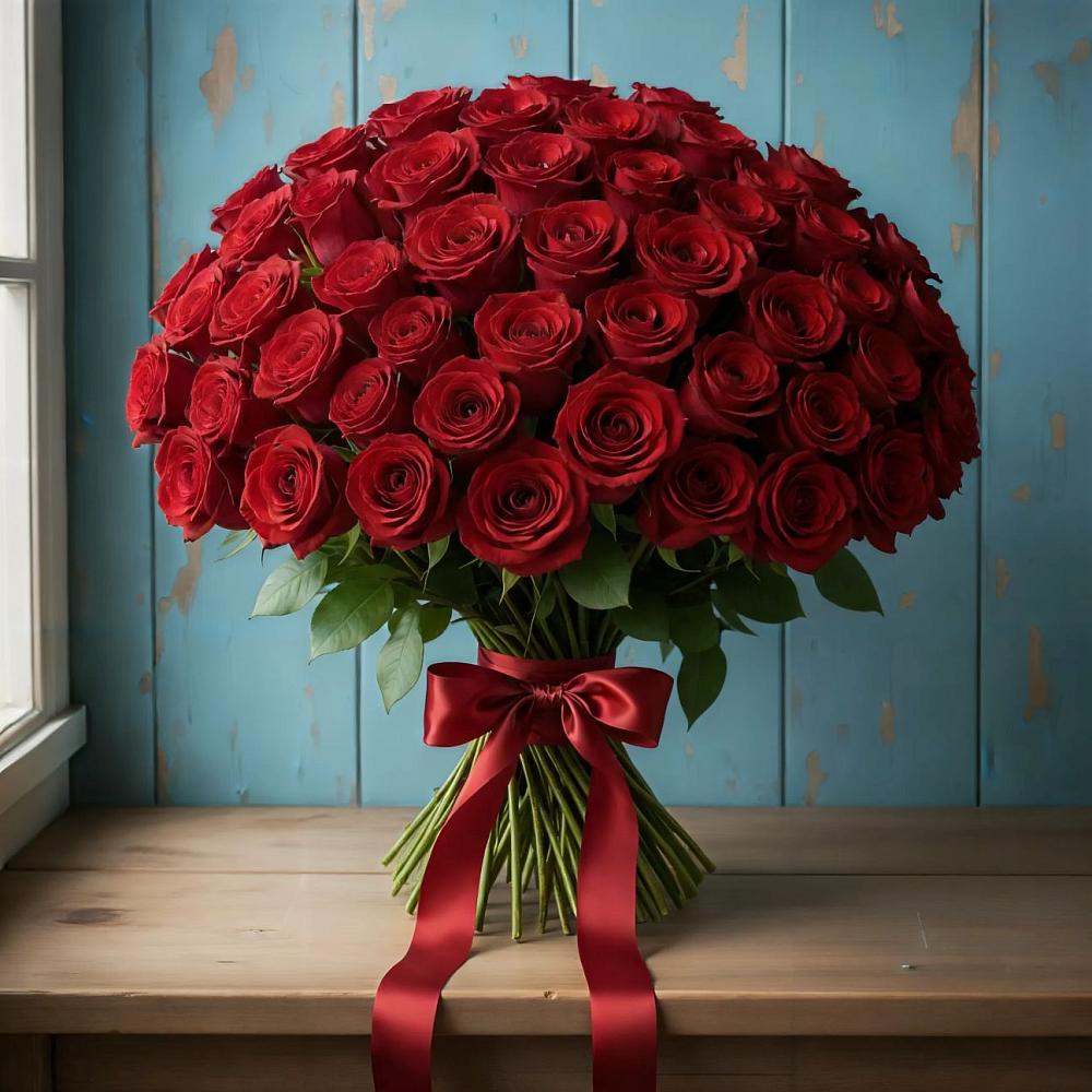 Букет Красные розы Блэк Меджик в Сольцах