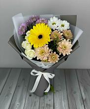 Букет цветов из:  Розы, Герберы и Хризантемы #REPLACE_PRED# Сольцах