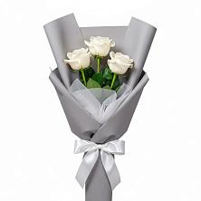 Букет 3 белые розы в Сольцах