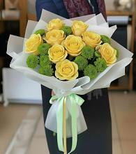 Букет цветов из:  Хризантемы и Розы в Сольцах