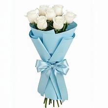 Букет 7 белых роз Проуд в Сольцах