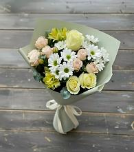 Букет цветов из:  Альстромерии, Розы и Хризантемы в Сольцах