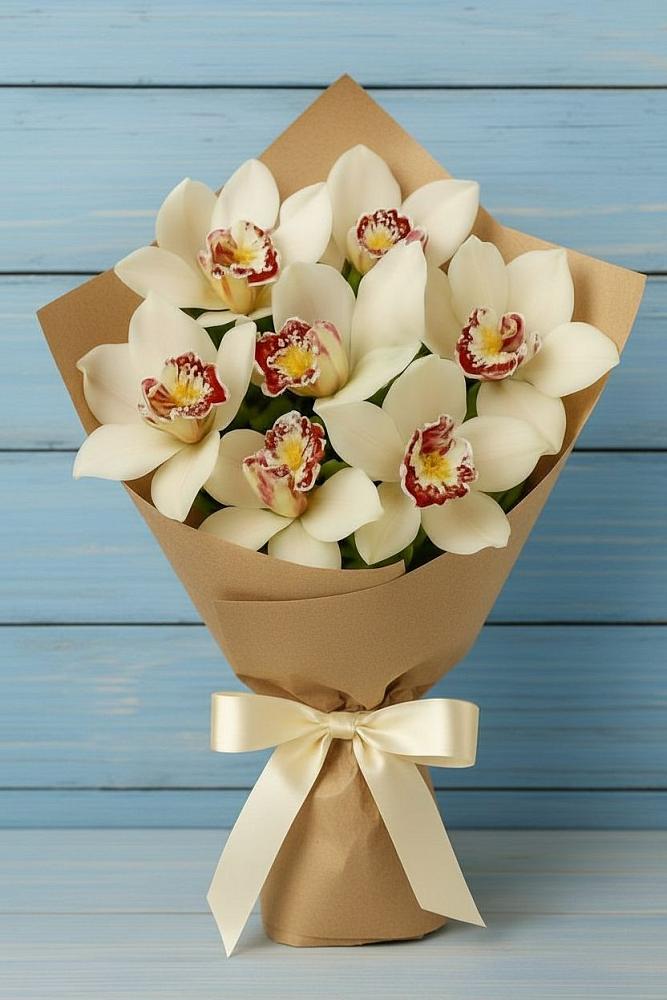 Букет цветов из: Орхидеи и Розы в Сольцах